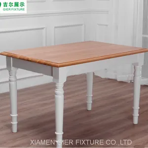 Fashional Norway Oblong Log White Four Seater Wood Dining Table thumbnail-1
