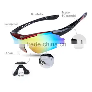 Polarized Sports Sunglasses With 5 Interchangeable Lenses for Men Women Cycling Running Glasses thumbnail-2
