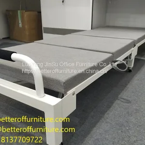 Tambour Door Office Workstation Use Folding Bed Steel Tube Frame With Cushion Sponge Roll Away Wheels thumbnail-2