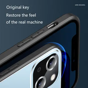 Ultra Thin Metal All Inclusive Fall Proof Silicone Protective Cover Mobile Phone Case For Iphone 7 8 X Xr 11 12 13 14 Pro Max thumbnail-1