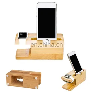 Amazon Hot Sell Multifunctional Universal Kitchen Holder Mount for Your Mobile Cell Phone Pedestal Stand Wood Desk Table thumbnail-5