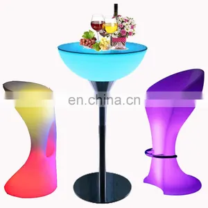 Garden Lights Led Outdoor Chair Set Glow Bar Rechargeable Led Furniture Led Garden Furniture Sets Outdoor Led Chairs Bar Table thumbnail-1