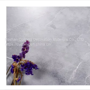 China Guangdong Wholesale Imitation Cement Stone Plastic Floor Glue Gray SPC Floor Tile Simulation Stone Plastic Sheet Floor thumbnail-3