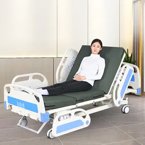 Medical Bed / Nursing Bed / ABS Material at the Head and Tail of the Bed / the Head of the Bed Can be Swung up thumbnail-1