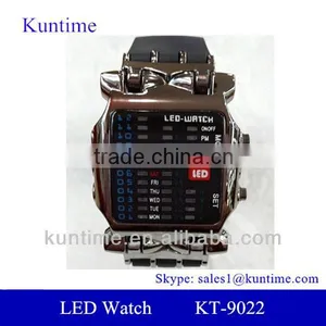 Hot Sale Men's LED Lattice Display Black Rubber Band Wrist Watch thumbnail-1