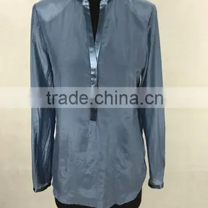 The Latest Fashion Thin Silk Long-sleeve Lady Blouse Design thumbnail-1
