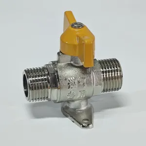 1/2Double Outer Wire Ball Valve,Fixed Ball Valve,Water Heater Ball Valve,electroplateCopper Ball Valve，Kitchen Ball Valve thumbnail-1