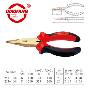 Explosion-proof Needle-nose Pliers Made of Beryllium Bronze and Aluminum Bronze Materials. Comply With the International Standard Iso5745. Spark-free Needle-nose Pliers thumbnail-3