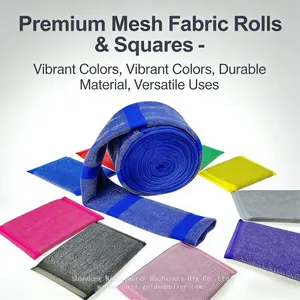 Wholesale Polyester Silver Wire Mesh Sponge Dish Cloth Roll Semi-Finished Cleaning Fabric Multi Color Custom Size thumbnail-2