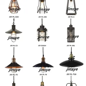 Customized E26 E27 Vintage Iron Hanging Lamp Black Pendant Lighting thumbnail-5