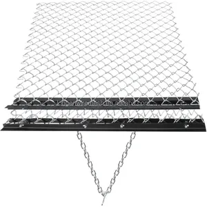 Heavy-Duty ATV UTV Tractor Drag Harrow 4ft X 5ft Square Cutting/Welding Rust-Proof 84in Handle Rake Grader for Yard Leveling thumbnail-1