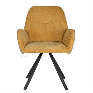 360 Swivel Modern Nordic Design Dining Chair Comfortable Velvet Fabric Durable Steel Legs Home Office Gym Hotel Hall Use thumbnail-1