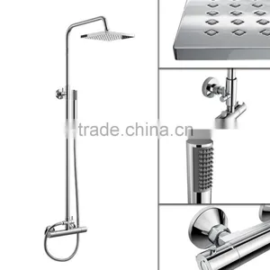 Square Bar Mixer Shower Set Thermostatic Valve With 8" Shower Head + Hand Held thumbnail-1