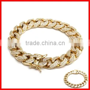 CUSTOMIZE Double CLOSE CURB Cuban Link Bracelet 18K Gold Filled Micro Pave cz Bracelet thumbnail-1