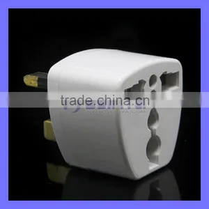 White UK/US/EU Universal to UK 3-Pins Power Plug Adapter Travel Converter thumbnail-1