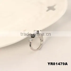Fashion Smooth Opening Alloy Set Auger Female Zebra Rings thumbnail-2