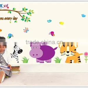 ALFOREVER the Owl With Other Animals Wall Sticker,owl Pvc Sticker thumbnail-3