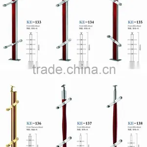Porch Railing Post With Tempered Glass, Deck Railing Post Attachment thumbnail-2