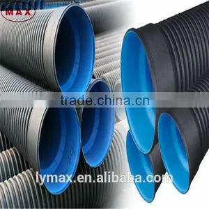 6 Meter Long SN8 Black Metal Reinforced HDPE Drain Corrugated Pipe Price thumbnail-1