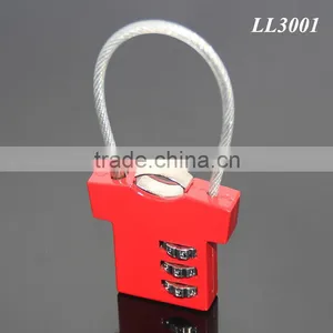 T-shirt Shaped Resettable 3 Digit Travel Luggage Suitcase Alloy Padlock Steel Wire Changeable Combination Lock thumbnail-4