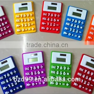 Promotion Calculator Gift Mini Silicone Porket Solar Power Calculator / Logo Customized OEM Electronic Manufacturer thumbnail-4