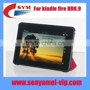 Factory Crazy Horse Pattern PU Leather for Kindle Fire HD 8.9 Case Leather , Leather PU for Kindle Fire 8.9 Leather Case thumbnail-1
