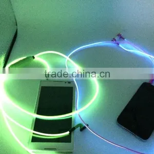 In-ear High Quality Custom Fashion el Light Earphone Wholesale Sports Cool Flash el Wire Earphones thumbnail-1