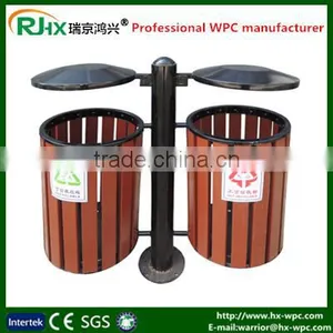 High Quality WPC Material Dustbin/garbage Can Made of Wood-plastic Composite thumbnail-3