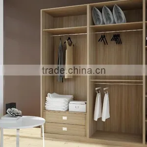 Modern Simple Wood Grain Melamine Bedroom Wardrobe thumbnail-1