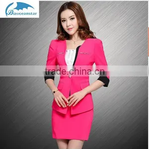 Hotel Uniforms Beautician Sleeve Dress Stewardess Uniforms Front Desk Manager Cashier Foreman Career Suit thumbnail-1