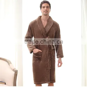 Autumn Winter New Flannel Robes Lovers Sleepwear Women Men Warm Dressing Gown Bathrobe Coral Fleece Robe Femme Camison Mujer thumbnail-6
