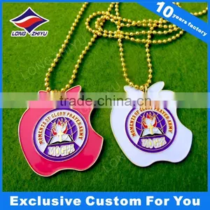 Apple Shape Dog Tag/metal Dog Tag Free Engraved Custom Fashion Stainless Steel Cheap Dog Tag Necklace thumbnail-1