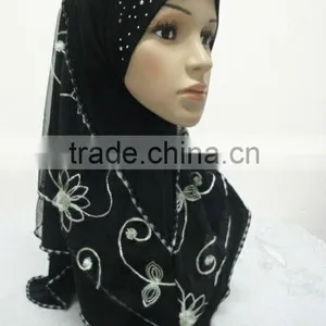 H171 Latest Embroidery Muslim Hijab,hijab Scarf thumbnail-1