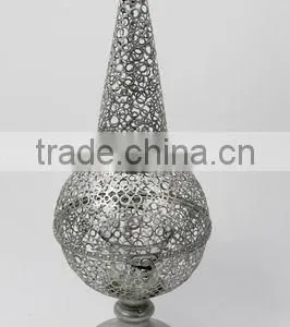 100199SA- Metal Cage Candle Lantern W/tapered Top thumbnail-1