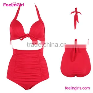 Red Fashion Sexy Young Girls Plus Sizes Swimsuit thumbnail-1
