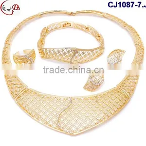 CJ1087 Gold Latest Italian Fashion Top High Quality Various Design Jewelry With Rhinestone Matching Dress for Party/wedding thumbnail-4