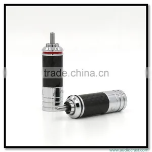 Hi End Rhodium-Plated RCA Carbon Fiber Plug Connector RCA Terminals Audio Player thumbnail-1