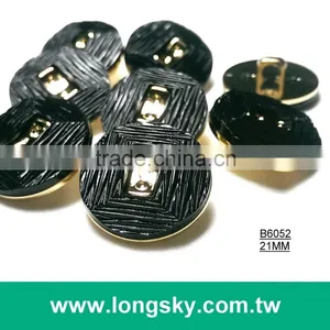 (#B6052/21mm) 2 Pieces Fashion Show Black Ladies Garment Combination Shank Cloth Button thumbnail-2