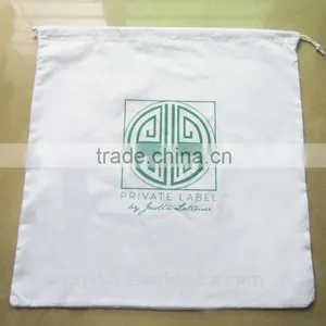 White Cotton Drawstring Bags thumbnail-1