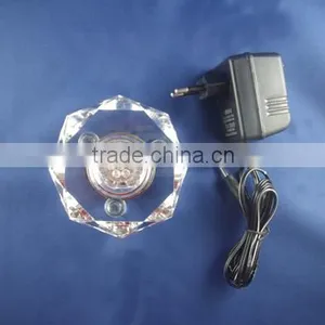 Nice Clear Crystal LED Light Base With a Diamond Cut/facet for Crystals Decoration thumbnail-1