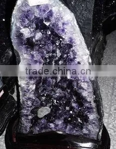 Natural Rock Amythest Crystal Quartz Geode thumbnail-1
