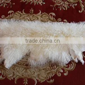 White Color Mongolian Sheep Fur Skin / Long Haired Sheep Fur Skin Quality Choice thumbnail-4
