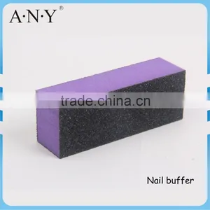 Nail Art Manicure Polishing Cheap Purple Sponge 3 Way Nail Buffer thumbnail-1