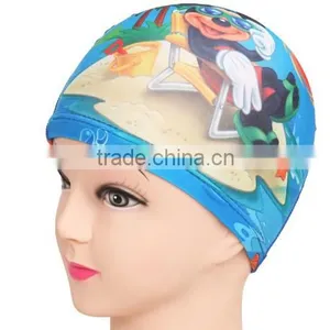 Cute Cartoon Kids Children Boys Girls Lycra Fabric Swimming Cap Bathing Cap thumbnail-4