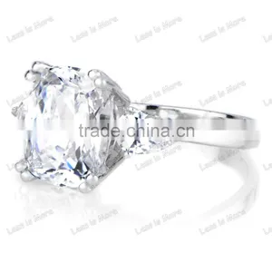 Cushion Cut Diamond Engagement S925 Ring thumbnail-2