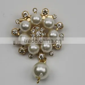 Fabulous Zinc Alloy Custom Rhinestone Cheap Crystal Metal Flower Brooch thumbnail-1