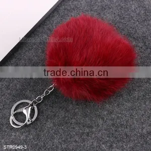 10cm Big Fur Pom Pom Keychain Rabbit Fur Keychain thumbnail-4
