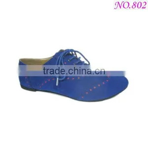 2013 Lady Blue Lace up Falt Shoes Casual Shoes thumbnail-1