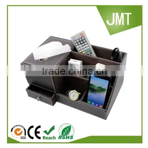 JMT Factory Multifunctional PU Leather Wholesale Storage Box Tissue Box thumbnail-1