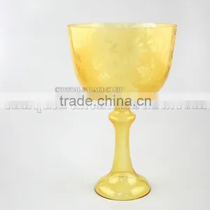 Natural Yellow and With Design Crystal Singing Grail + Free Suede Mallet thumbnail-1